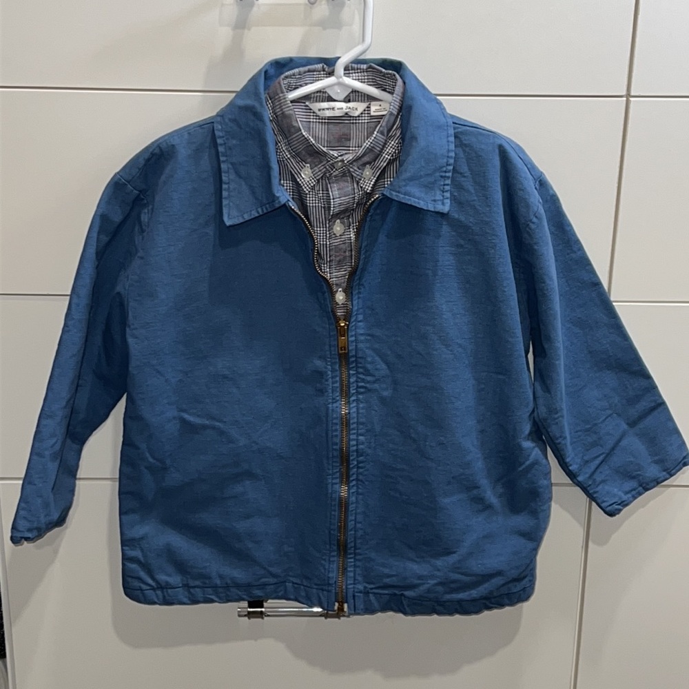 Bundle of two: zippered jacket/button down shirt, size 4/5